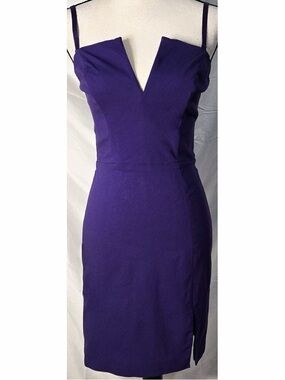 Guess Los Angeles Purple Midi Dress Size 8 Slit Bodycon Cocktail Party Dress